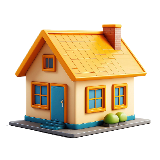 Colorful 3D house representing gaming adventures